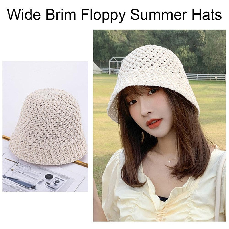 Bucket Hat Straw - New Girls Sun Hat Wide Brim