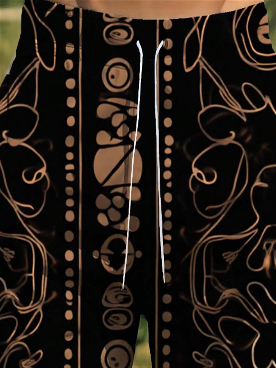 Swim Trunk Quick Dry - Mens Abstract Geometric Print Quick Dry