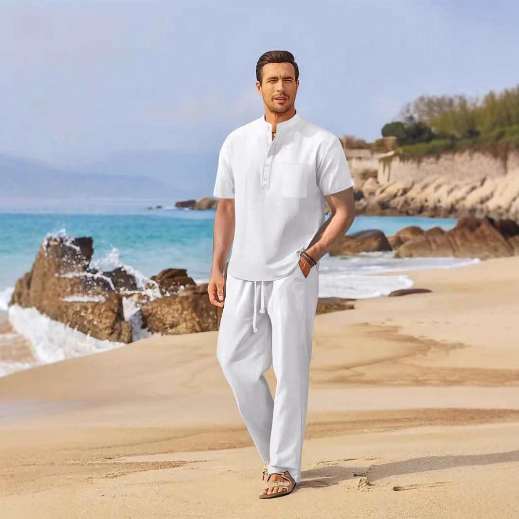 Loose Casual Cotton Linen Men' - đánh giá và giá Linen Shirt Breathable