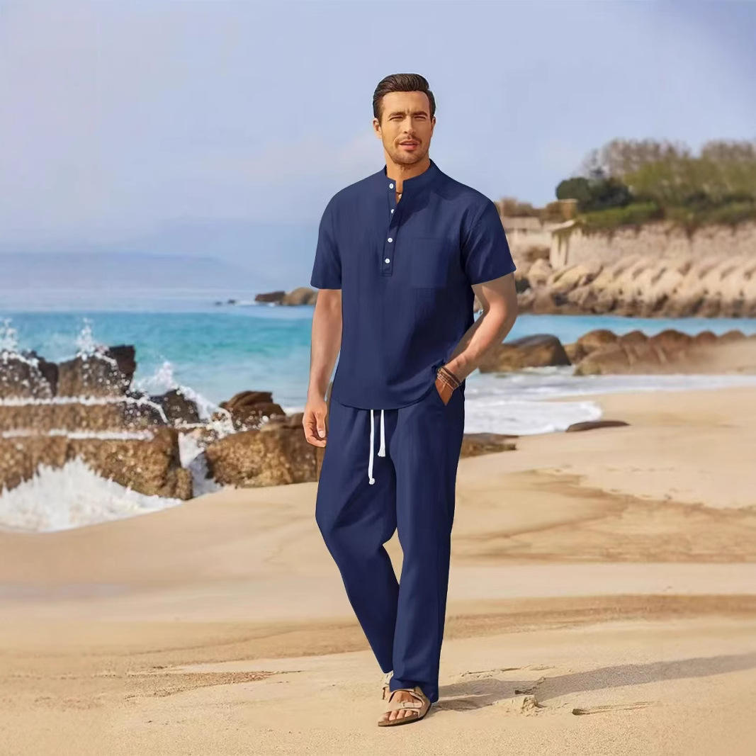 Loose Casual Cotton Linen Men' - đánh giá và giá Linen Shirt Breathable