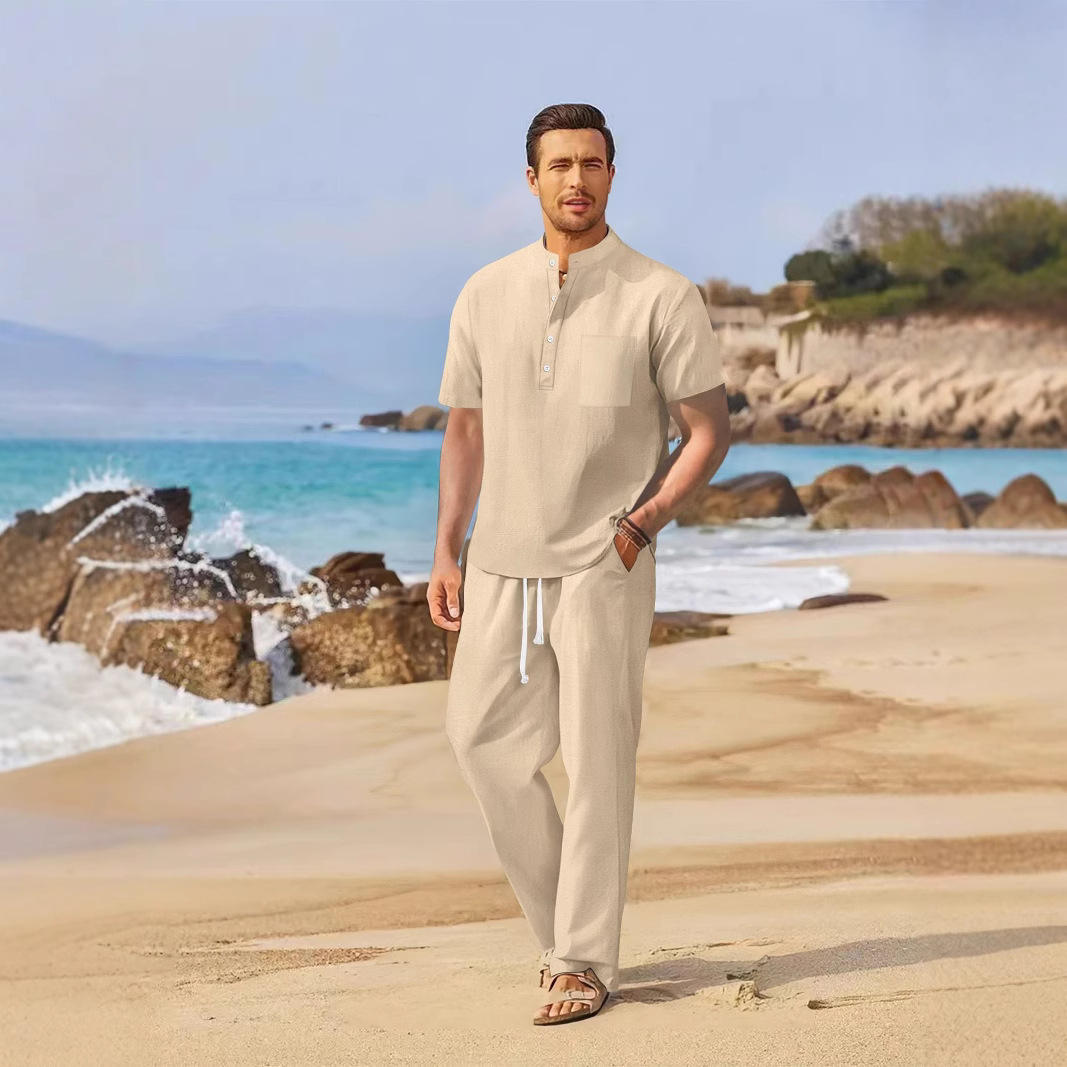 Loose Casual Cotton Linen Men' - đánh giá và giá Linen Shirt Breathable