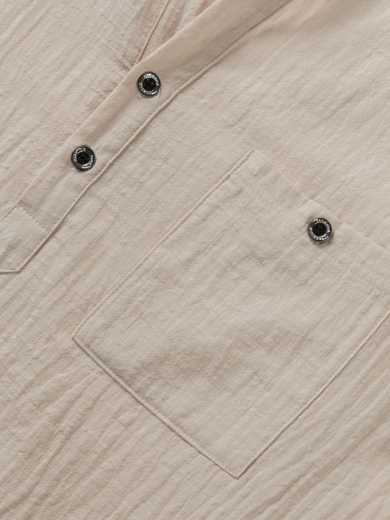 Men's Cotton Linen Henley Shir - đánh giá và giá Linen Shirt Breathable