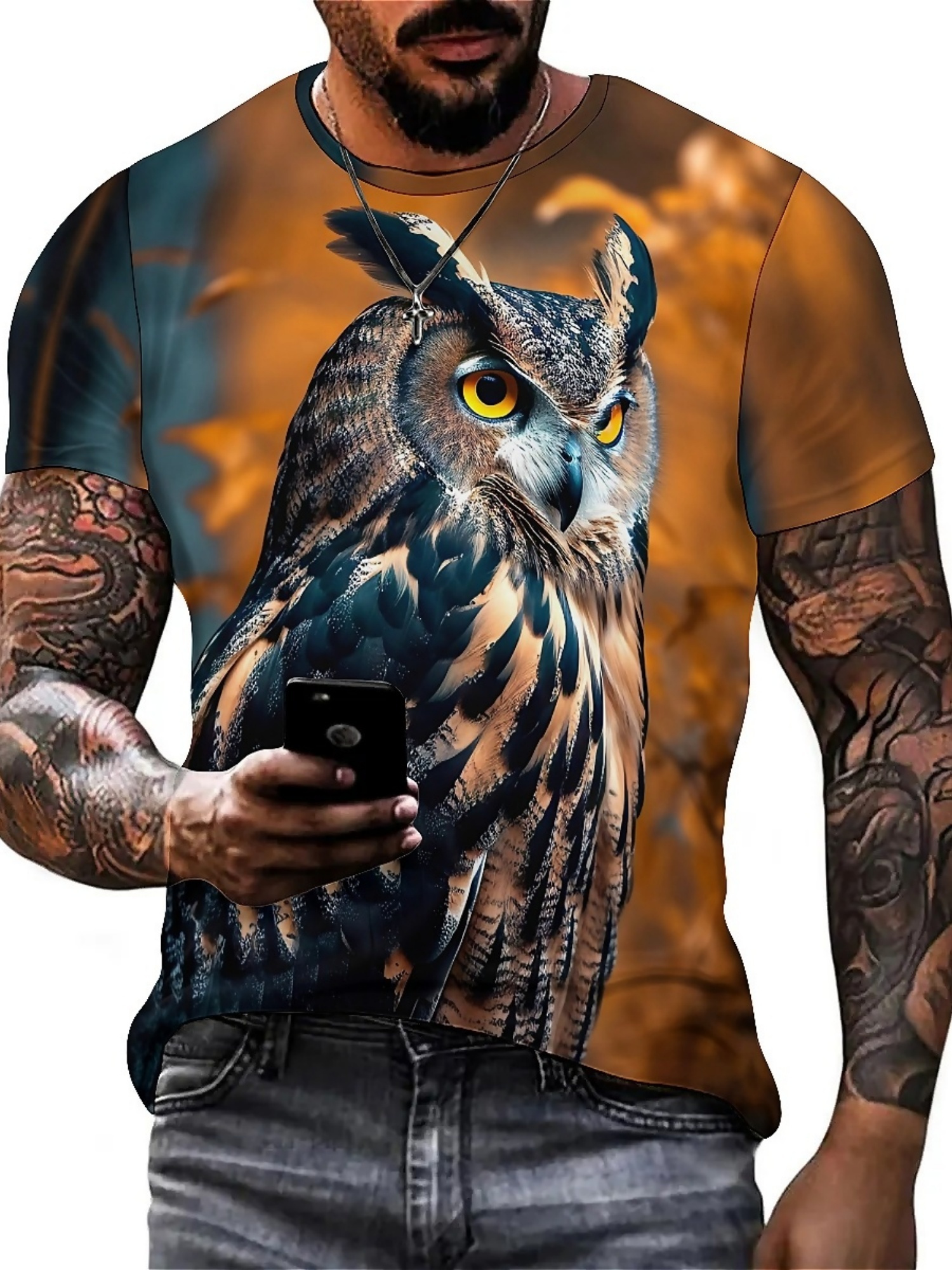 Men's & Women's 3D Print Owl G - đánh giá và giá Tee Graphic Print