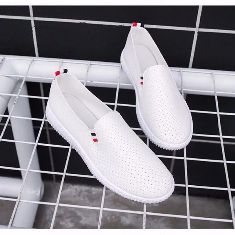Women Sneakers White Flats Cut - đánh giá và giá Espadrille Slip On