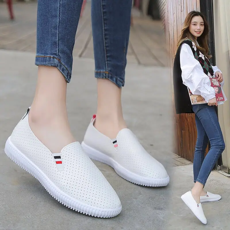 Women Sneakers White Flats Cut - đánh giá và giá Espadrille Slip On