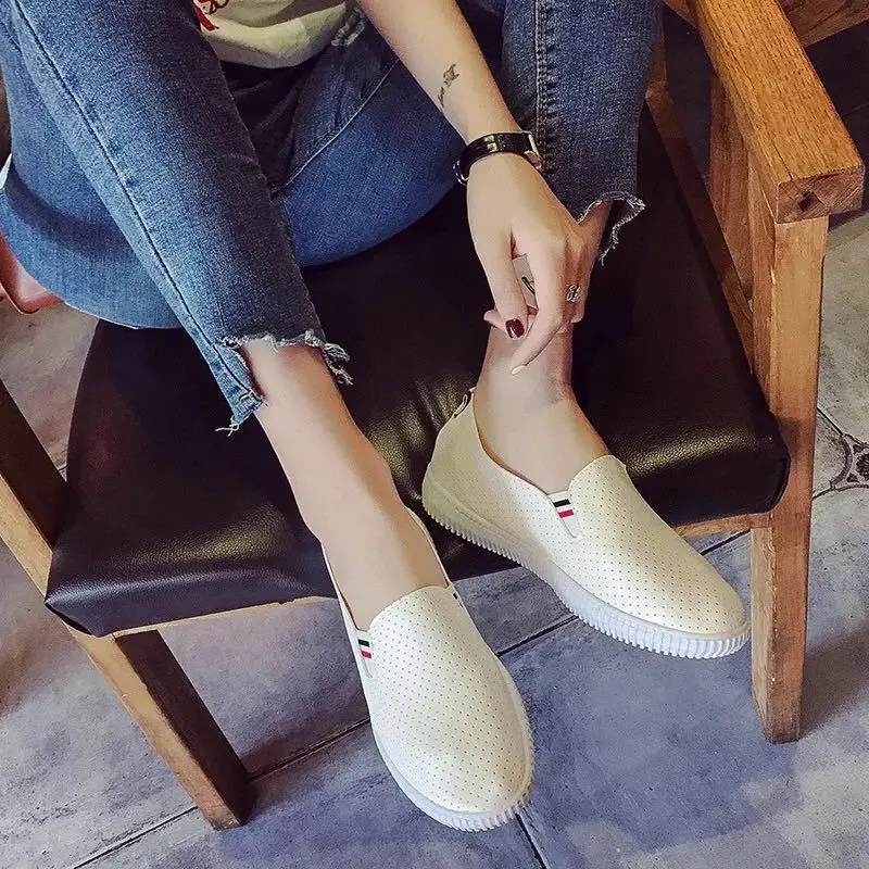 Women Sneakers White Flats Cut - đánh giá và giá Espadrille Slip On