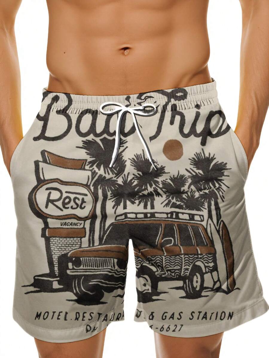 Mens Beach Trip Print Board Sh - đánh giá và giá Swim Trunk Quick Dry