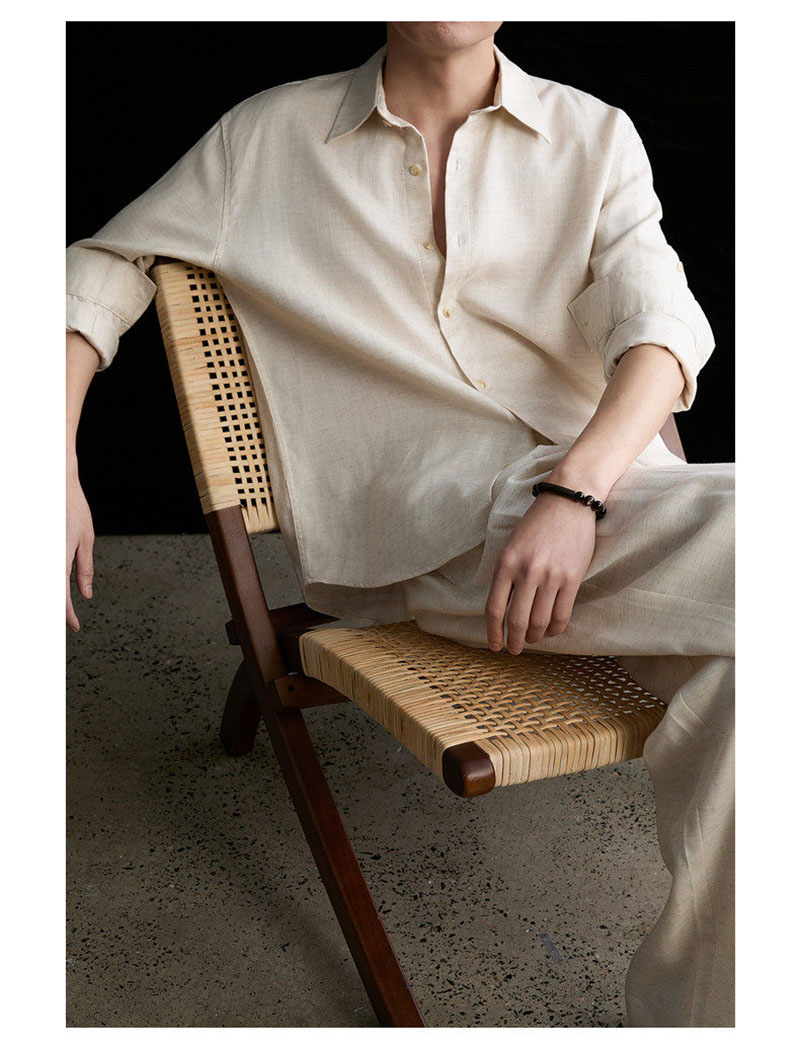 High-end Natural Linen Men's S - đánh giá và giá Linen Shirt Breathable