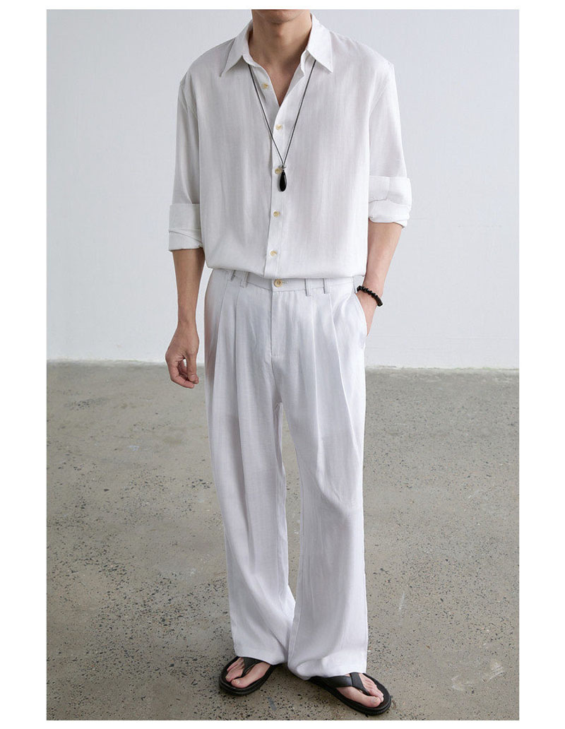 High-end Natural Linen Men's S - đánh giá và giá Linen Shirt Breathable