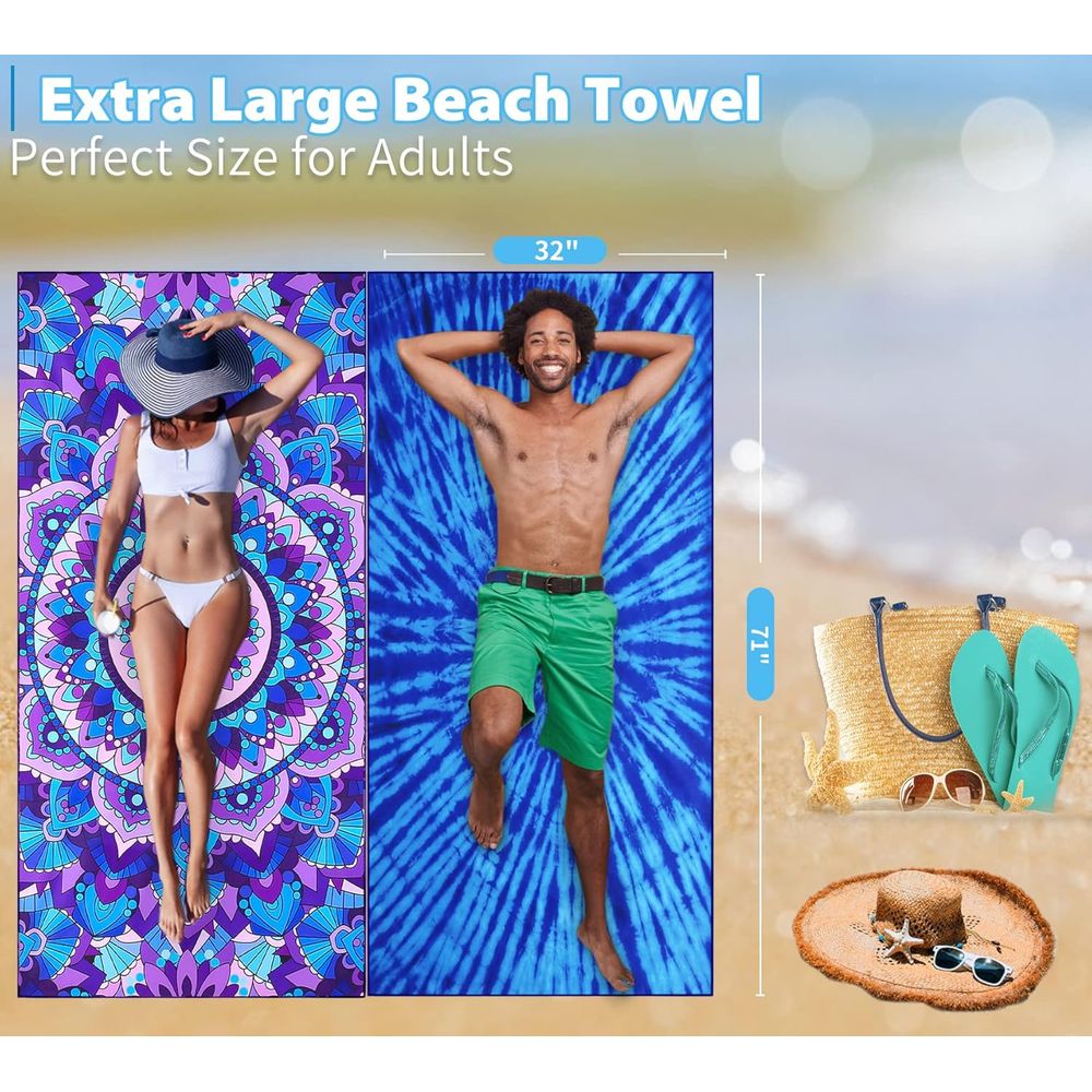 Lightweight Oversized 71x32 Be - đánh giá và giá Beach Towel Large