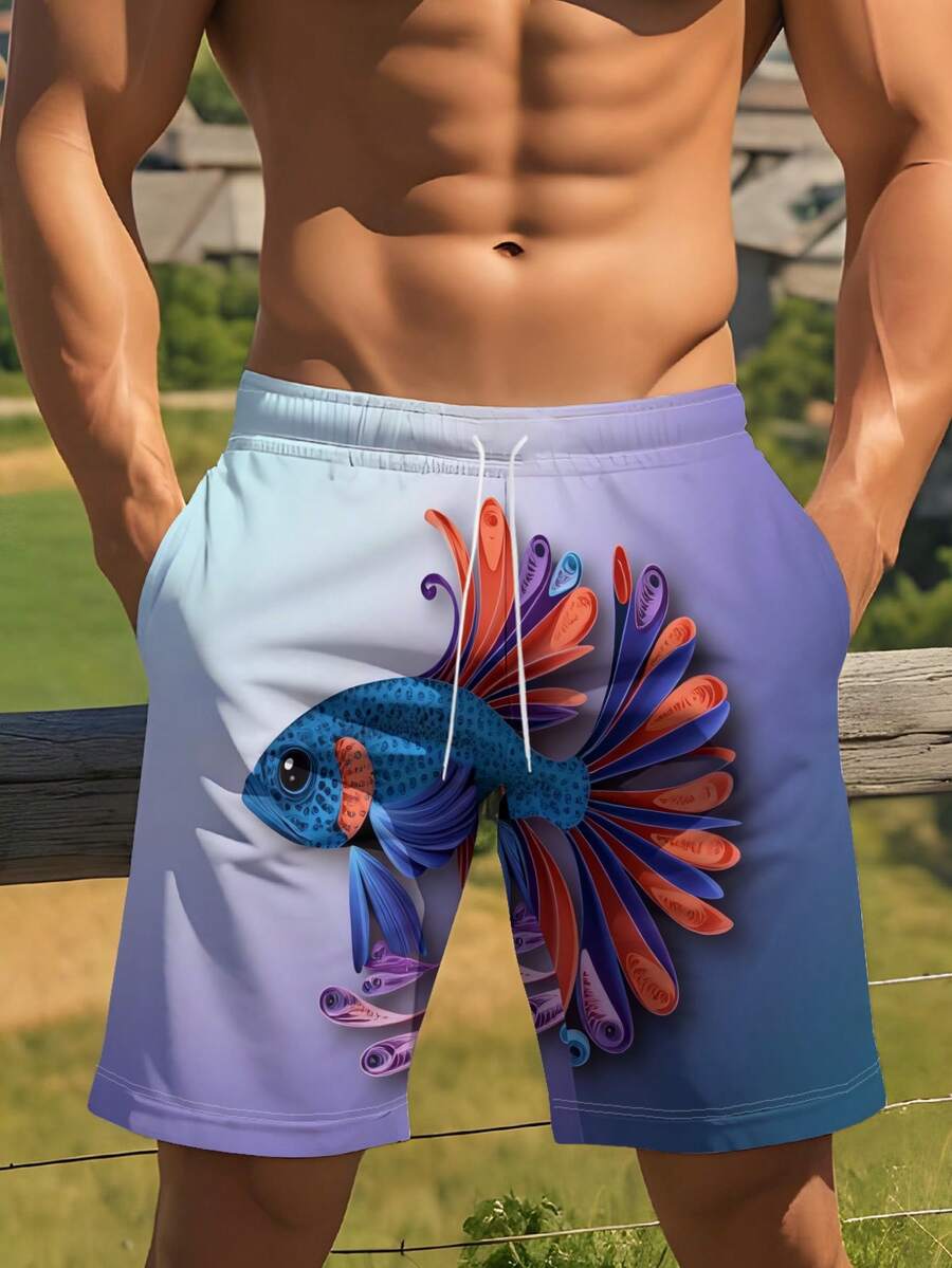 Gradient Purple Blue Swim Trun - đánh giá và giá Swim Trunk Quick Dry