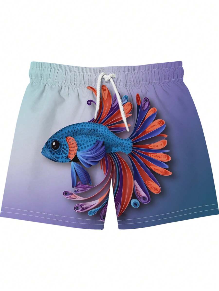 Gradient Purple Blue Swim Trun - đánh giá và giá Swim Trunk Quick Dry
