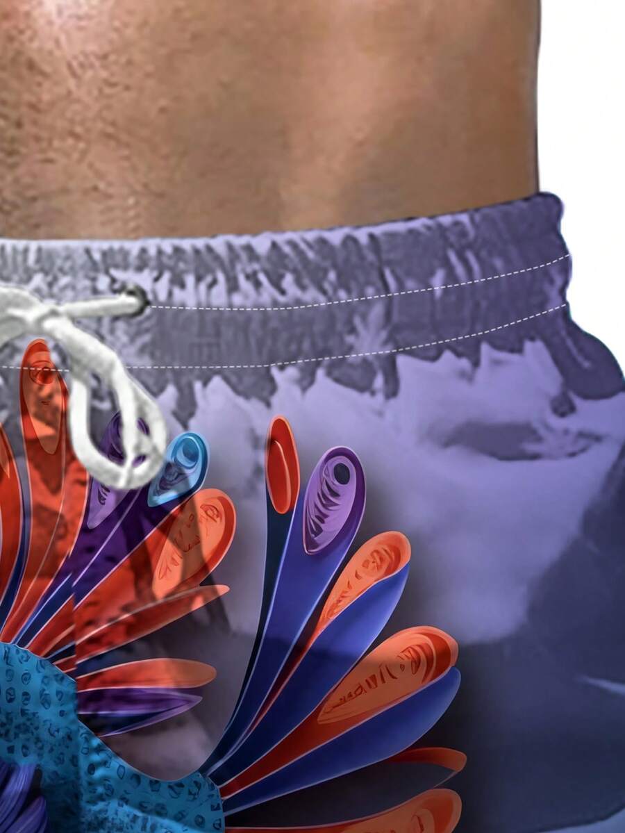 Gradient Purple Blue Swim Trun - đánh giá và giá Swim Trunk Quick Dry