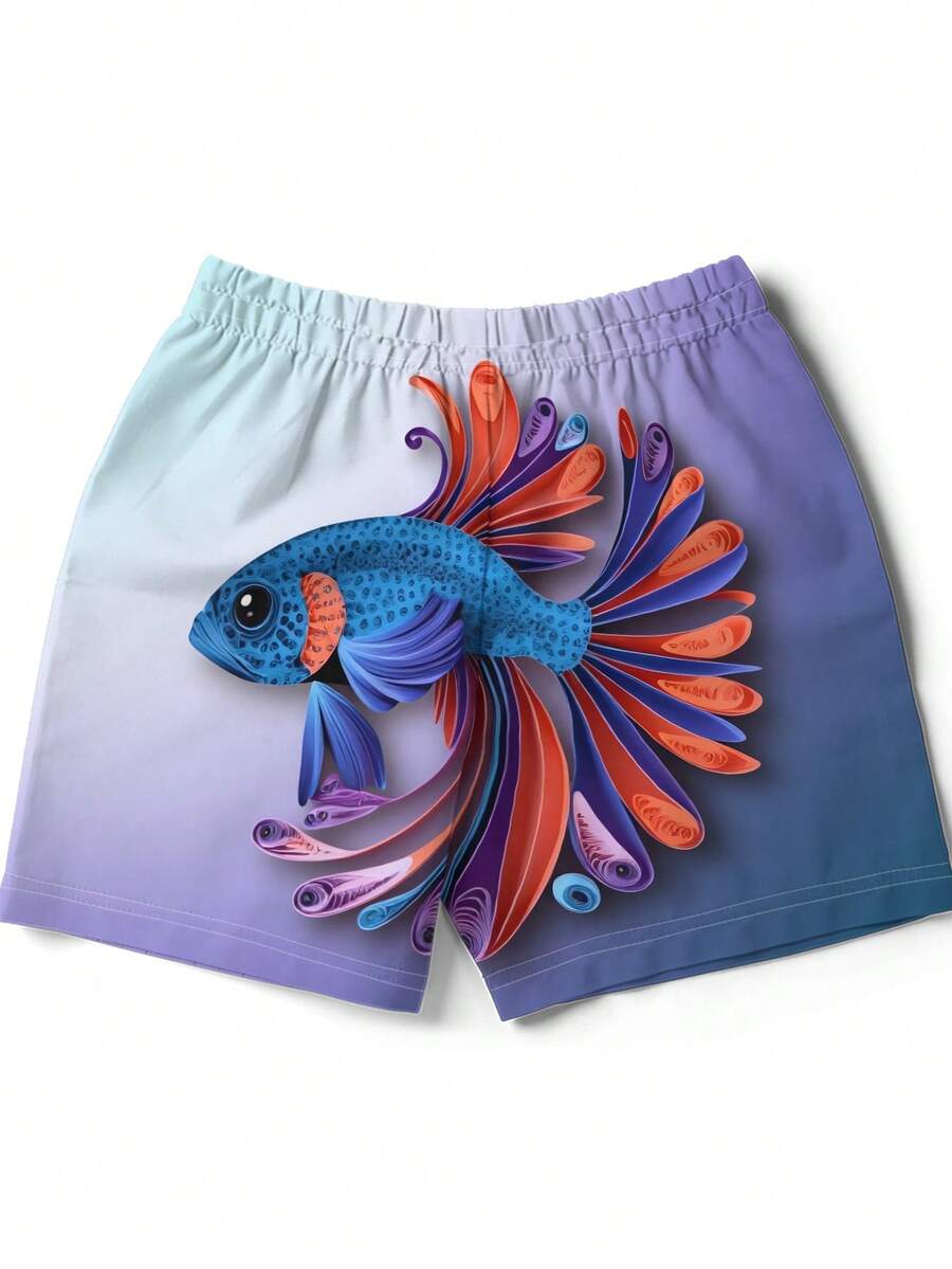 Gradient Purple Blue Swim Trun - đánh giá và giá Swim Trunk Quick Dry