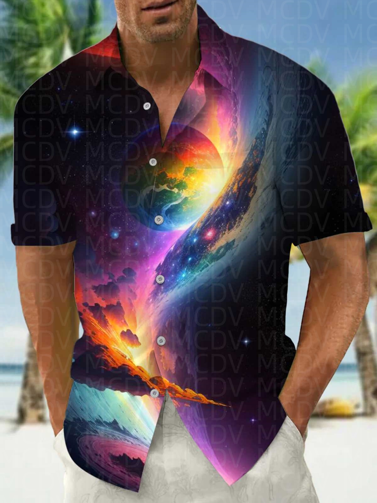 Sun Pattern Style Men's Hawaii - đánh giá và giá Shirt Camp Collar