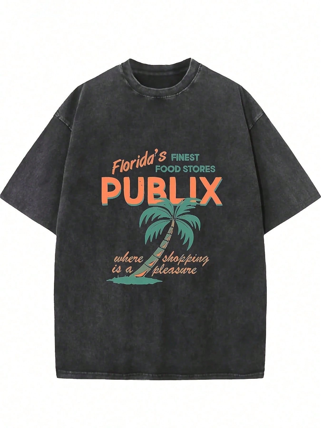 Black Washed Graphic Tee with  - đánh giá và giá Tee Graphic Print