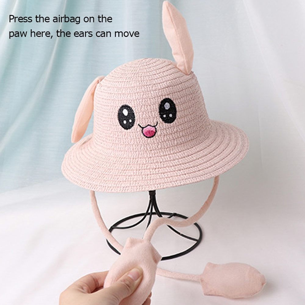 Summer Bucket Cap Moving Ears  - đánh giá và giá Bucket Hat Straw
