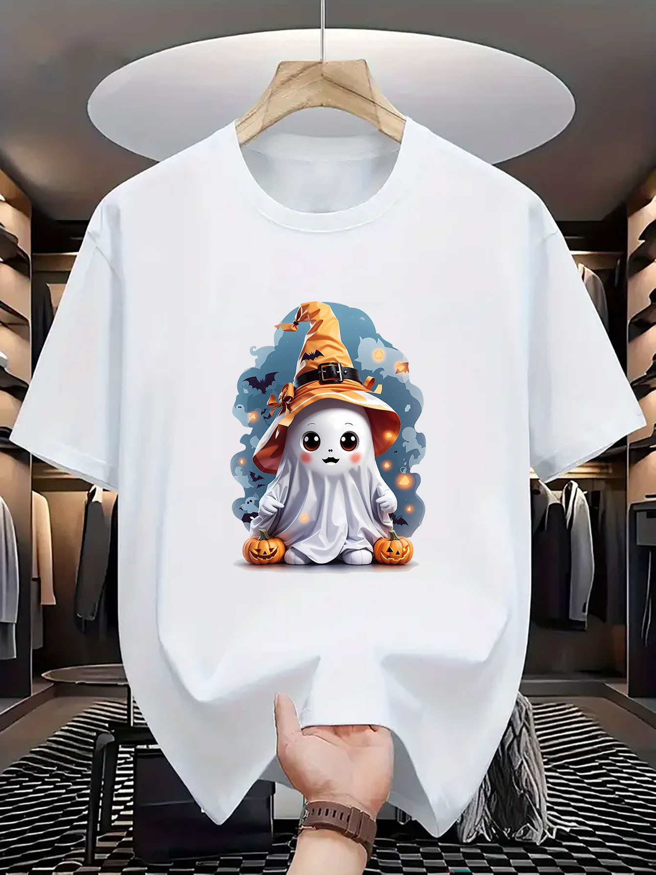 Halloween Cute Ghost Wizard Pu - đánh giá và giá Linen Shirt Breathable