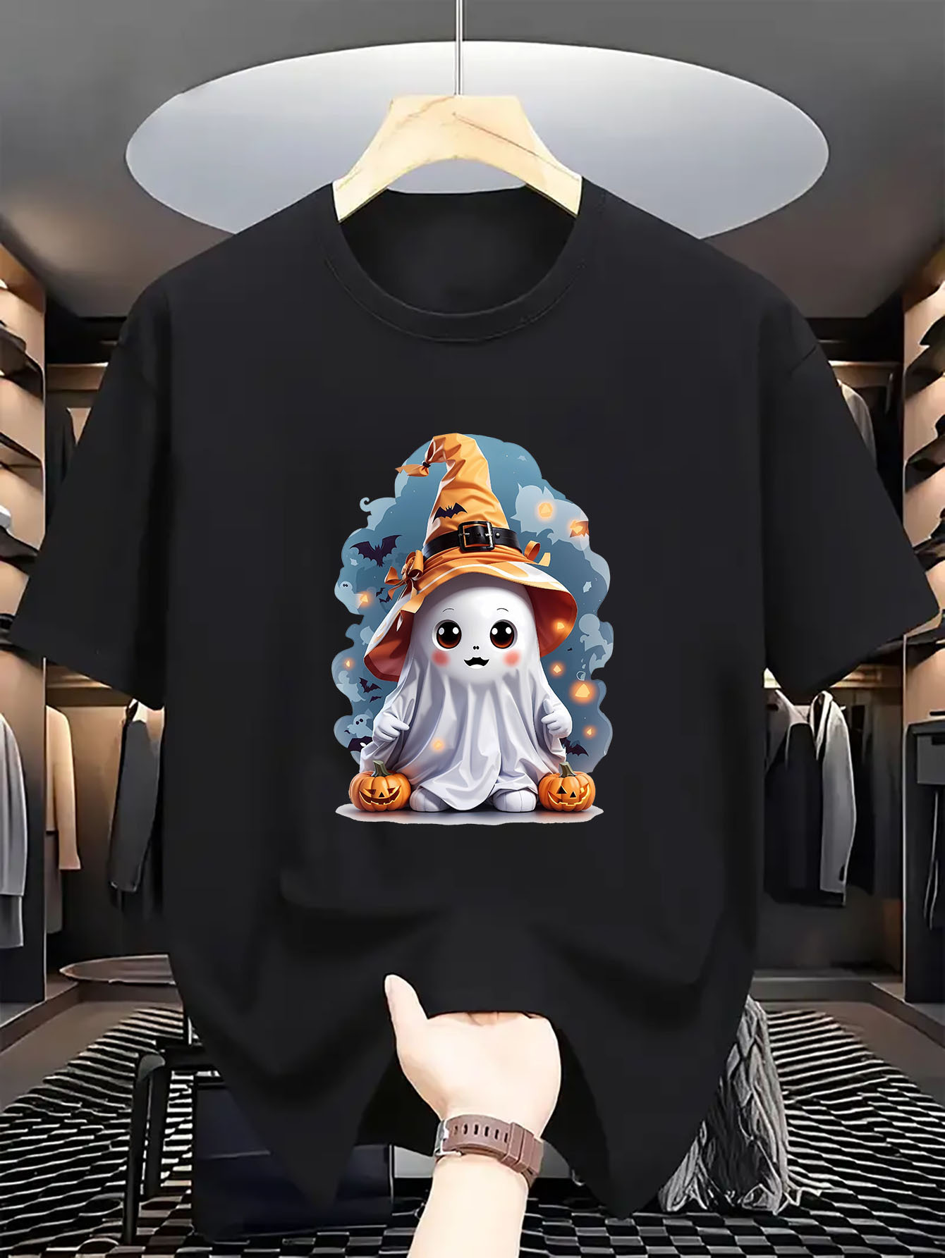Halloween Cute Ghost Wizard Pu - đánh giá và giá Linen Shirt Breathable