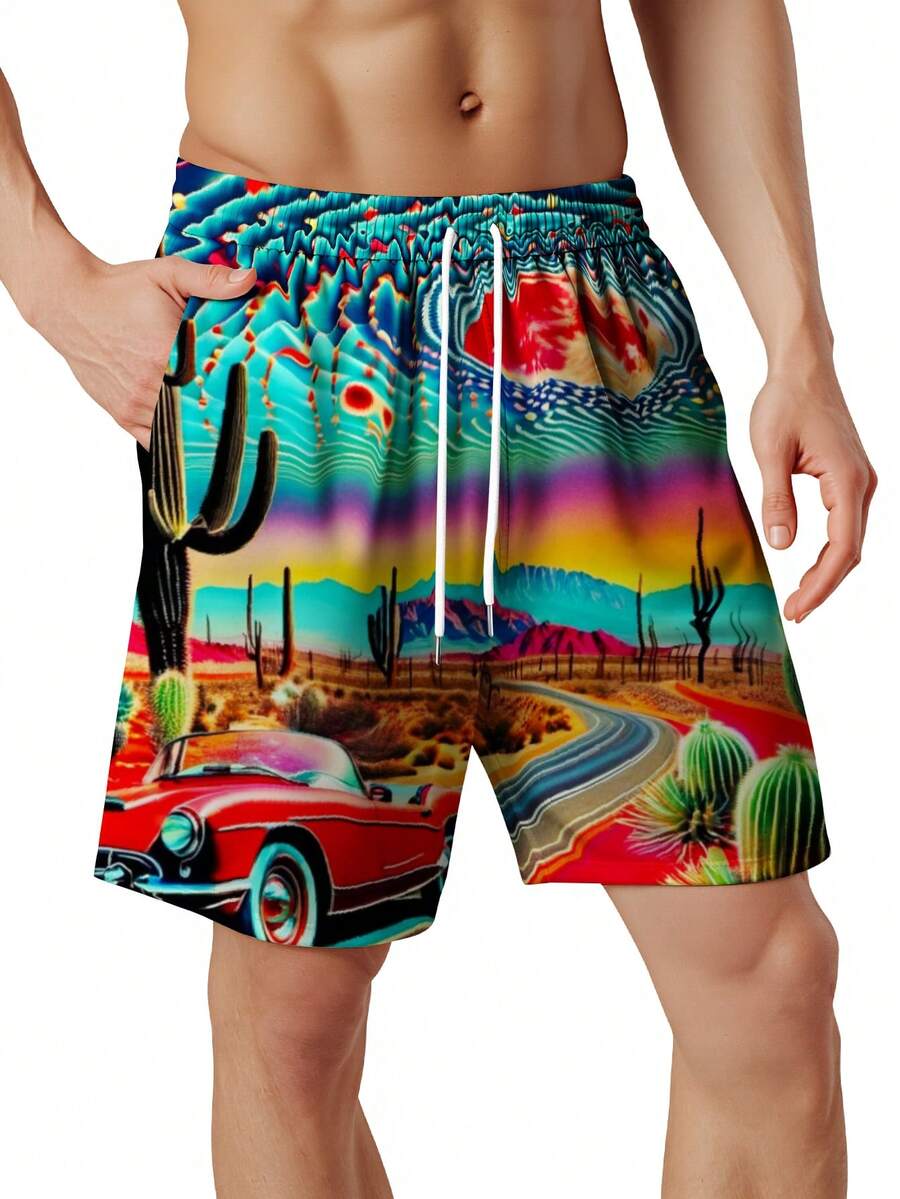 Mens Desert Scene Swim Trunks  - đánh giá và giá Swim Trunk Quick Dry