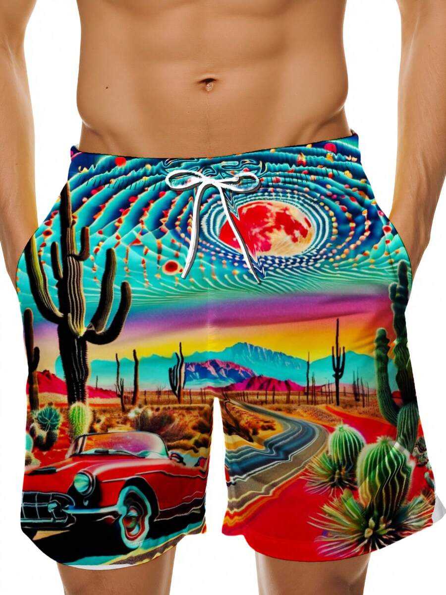 Mens Desert Scene Swim Trunks  - đánh giá và giá Swim Trunk Quick Dry