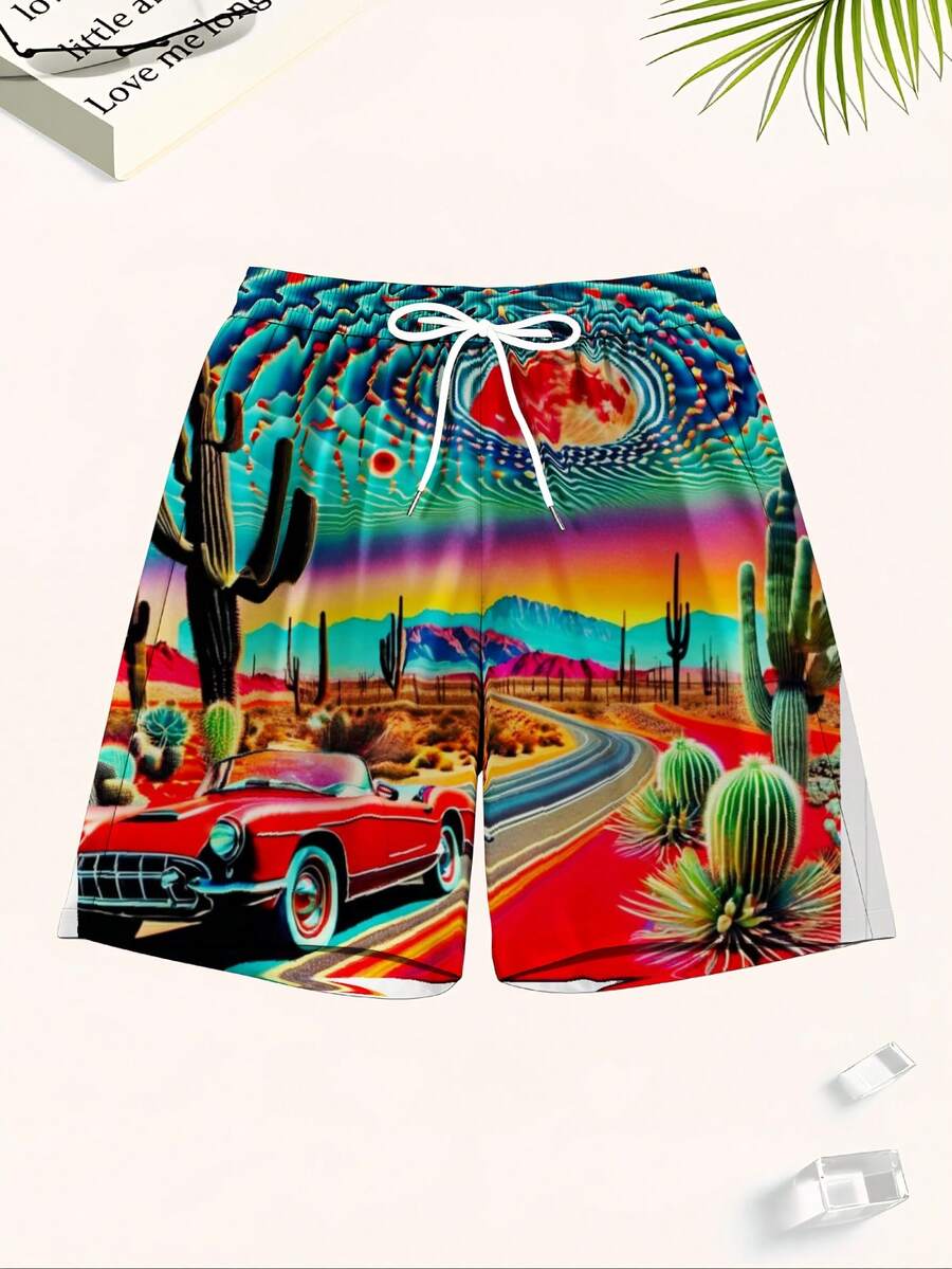 Mens Desert Scene Swim Trunks  - đánh giá và giá Swim Trunk Quick Dry