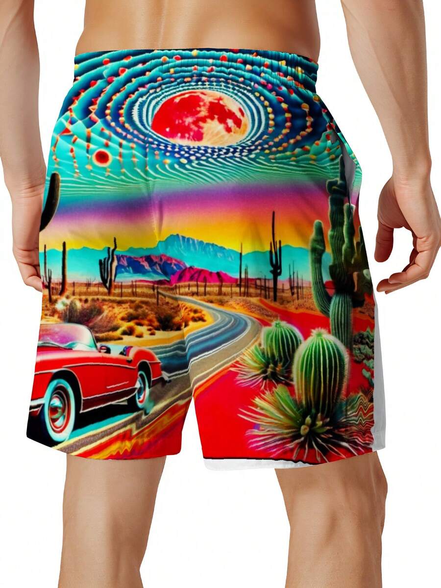 Mens Desert Scene Swim Trunks  - đánh giá và giá Swim Trunk Quick Dry