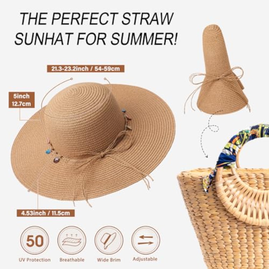 Trifabricy Beach Sun Straw Hat - đánh giá và giá Packable Hat Nylon