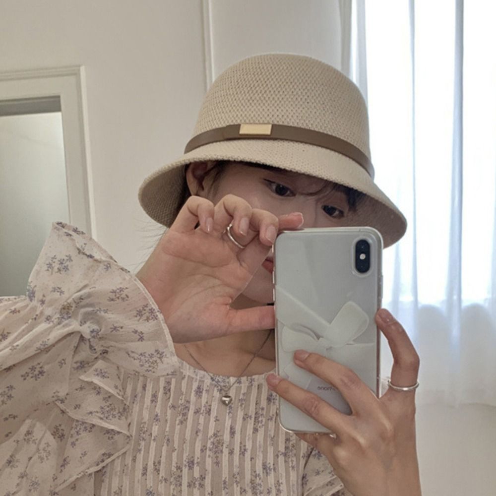 Korean PU Leather Belt Women S - đánh giá và giá Bucket Hat Straw
