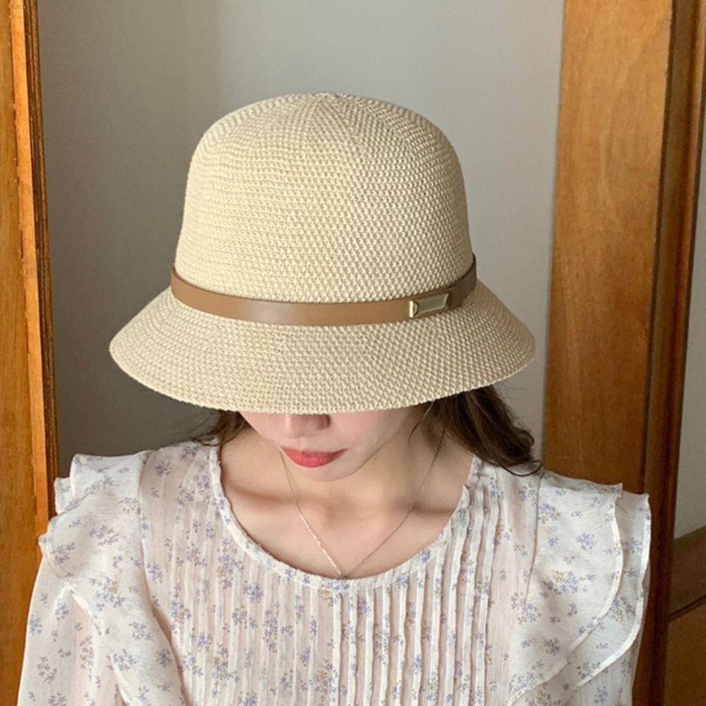 Korean PU Leather Belt Women S - đánh giá và giá Bucket Hat Straw