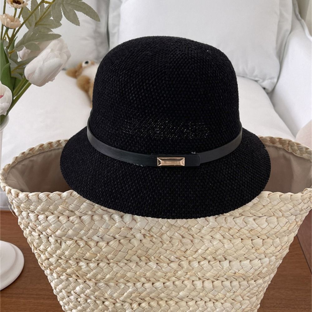 Korean PU Leather Belt Women S - đánh giá và giá Bucket Hat Straw