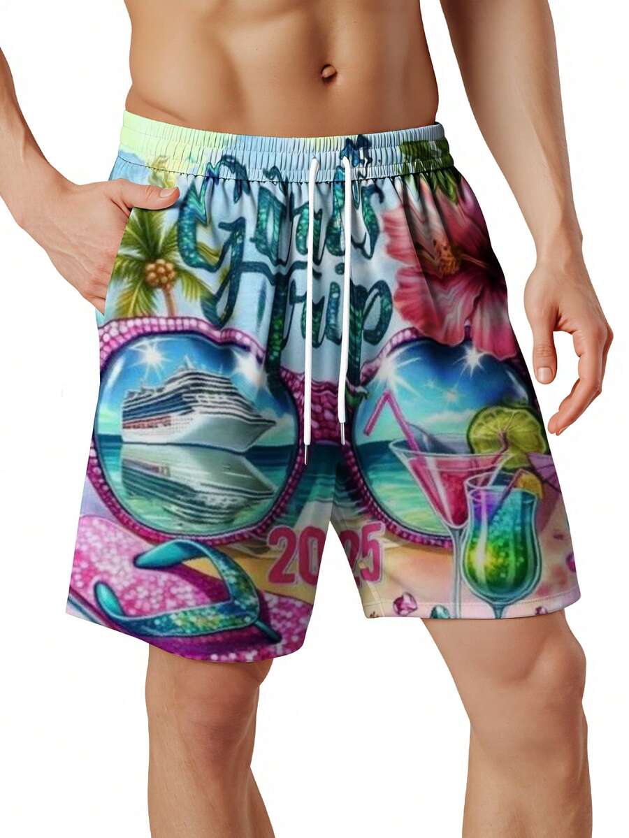 Mens Beach Swim Trunks 3D Prin - đánh giá và giá Swim Trunk Quick Dry