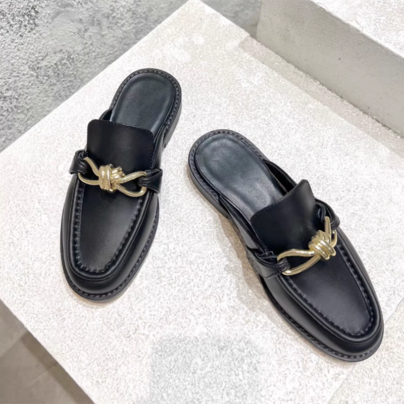 Metal Buckle Half Slippers For - đánh giá và giá Flip Flop Leather Men