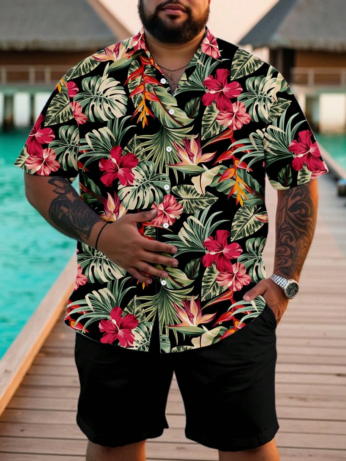 Casual Hawaiian Shirt Men Trop - đánh giá và giá Resort Shirt Floral