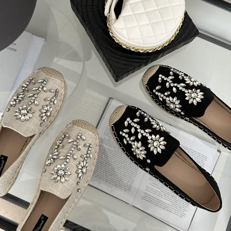 2026 Rhinestone Flower Decorat - đánh giá và giá Espadrille Slip On