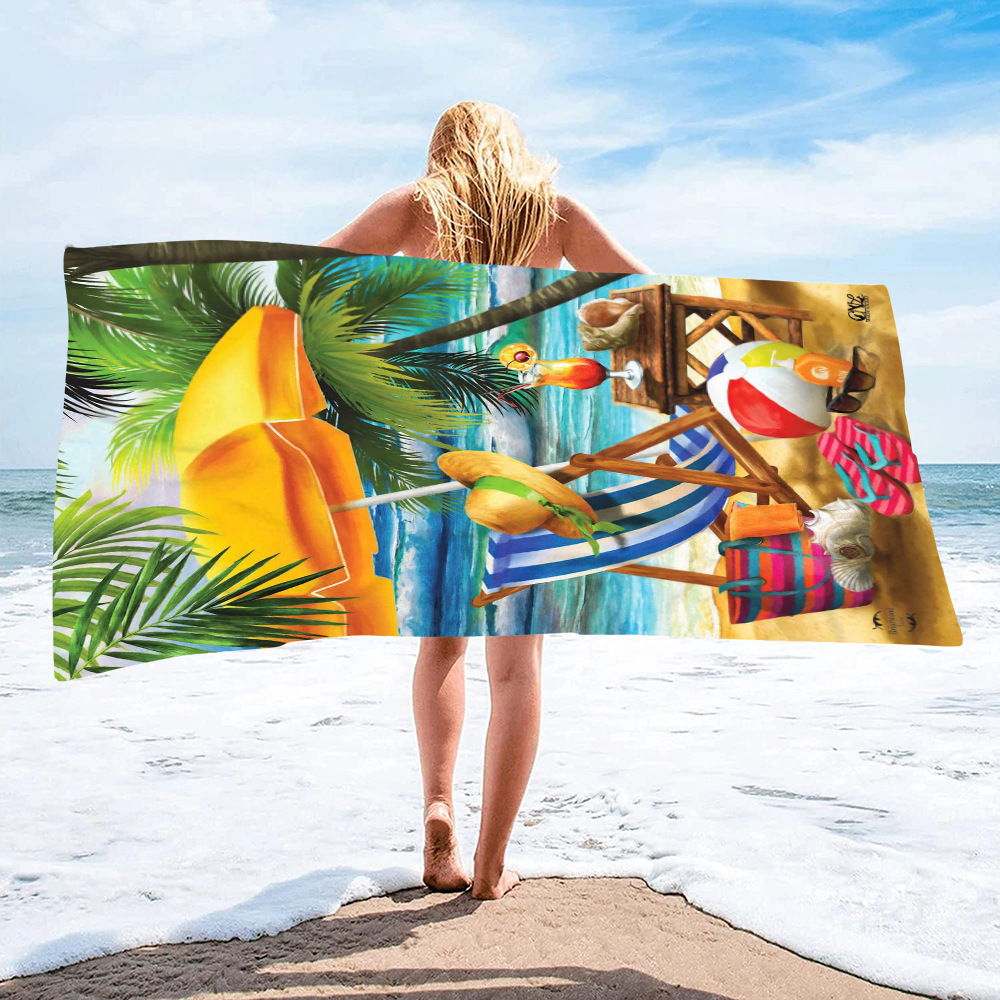 Large Colorful Printing Beach  - đánh giá và giá Beach Towel Large