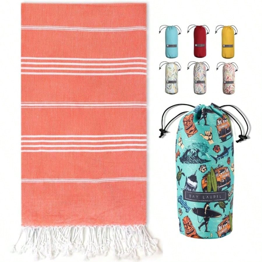 Turkish Beach Towel With Trave - đánh giá và giá Beach Towel Large