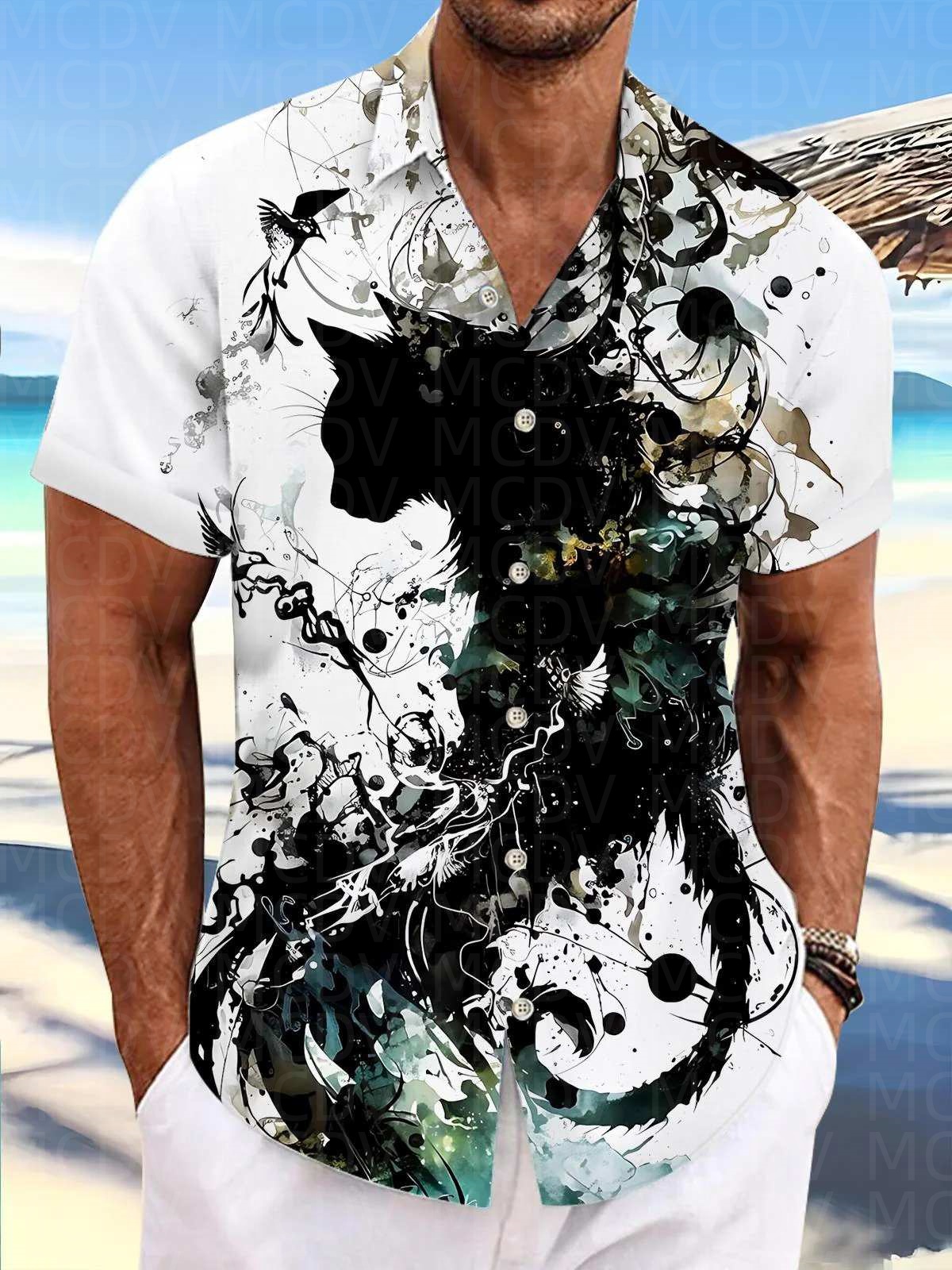 Motorcycle Pattern Men's Hawai - đánh giá và giá Shirt Camp Collar