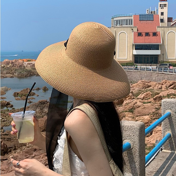 French Summer Elegant Long Rib - đánh giá và giá Bucket Hat Straw
