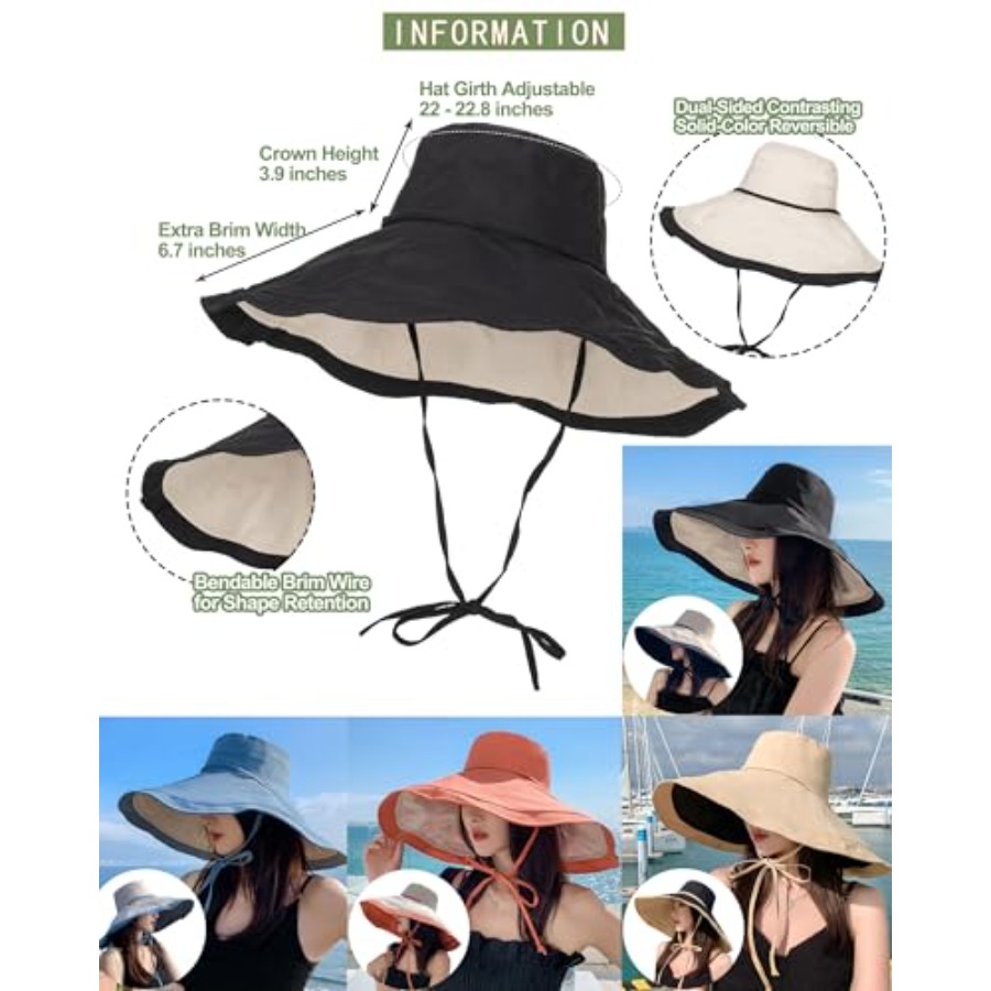 Extra Wide-Brim Sun Hats Women - đánh giá và giá Packable Hat Nylon