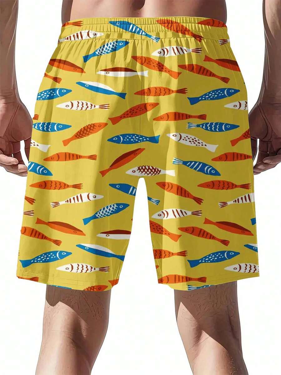 Colorful Fish Pattern Swim Tru - đánh giá và giá Swim Trunk Quick Dry