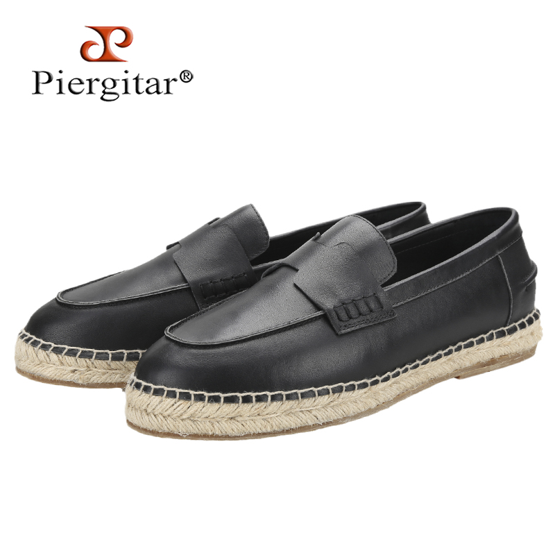 Piegitar Black Genuine Leather - đánh giá và giá Espadrille Slip On