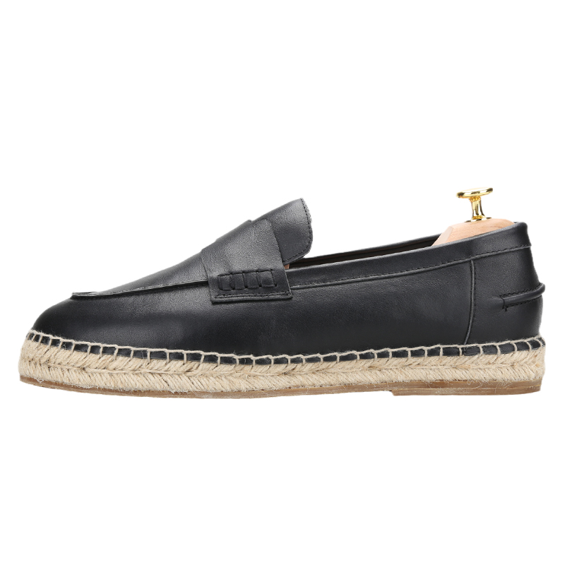 Piegitar Black Genuine Leather - đánh giá và giá Espadrille Slip On