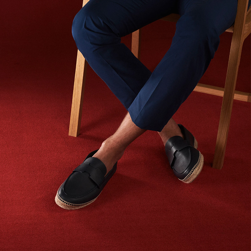 Piegitar Black Genuine Leather - đánh giá và giá Espadrille Slip On