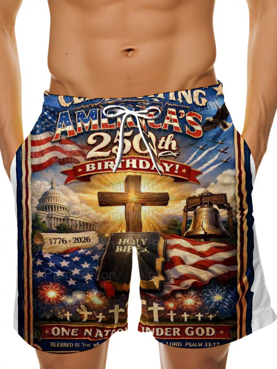 Mens Patriotic Swim Trunks 250 - đánh giá và giá Swim Trunk Quick Dry