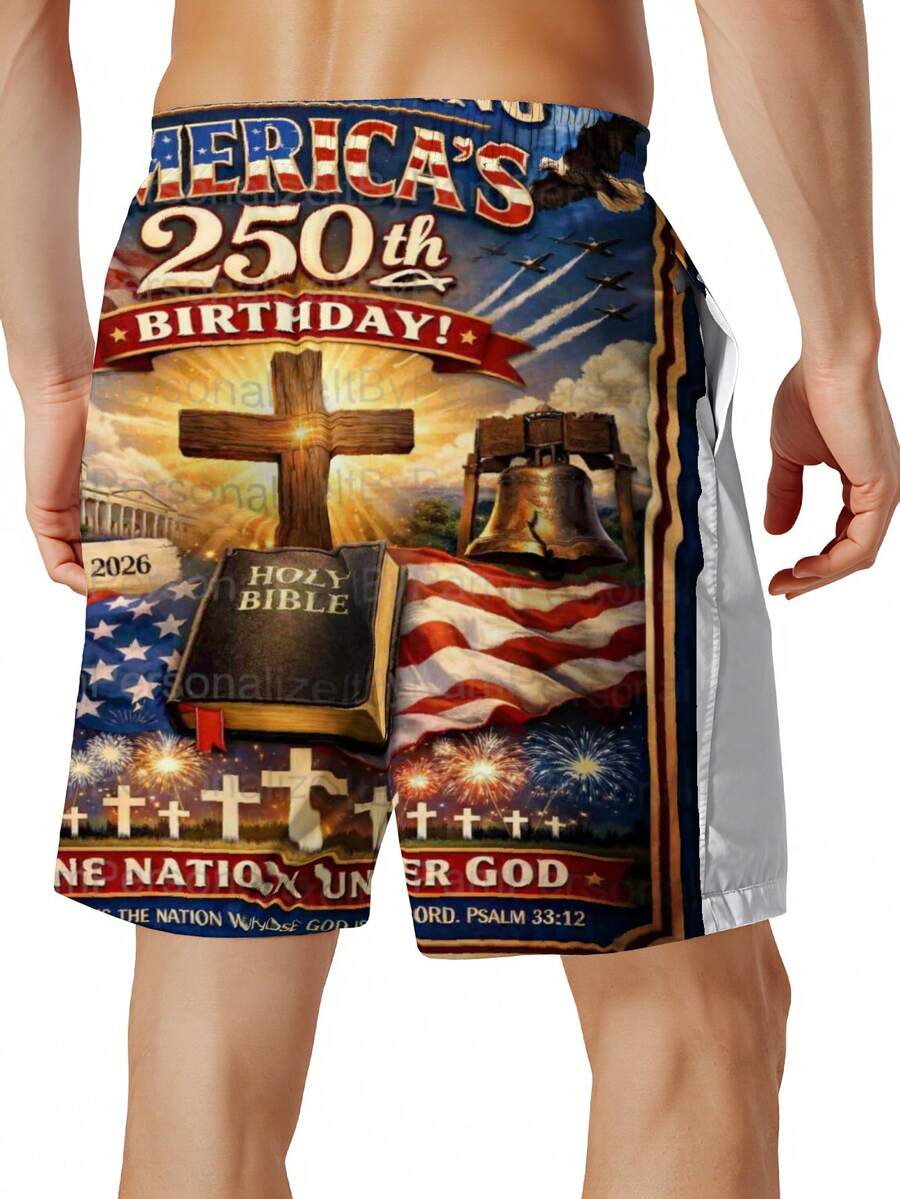 Mens Patriotic Swim Trunks 250 - đánh giá và giá Swim Trunk Quick Dry