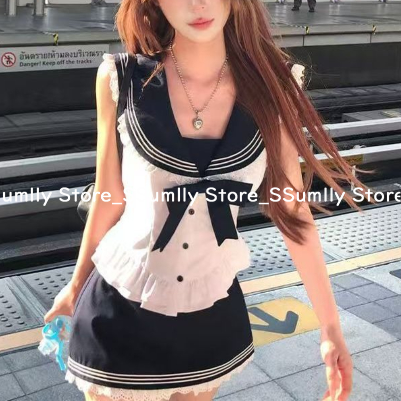 College Style Bow Sweet 2 Piec - đánh giá và giá Shirt Camp Collar