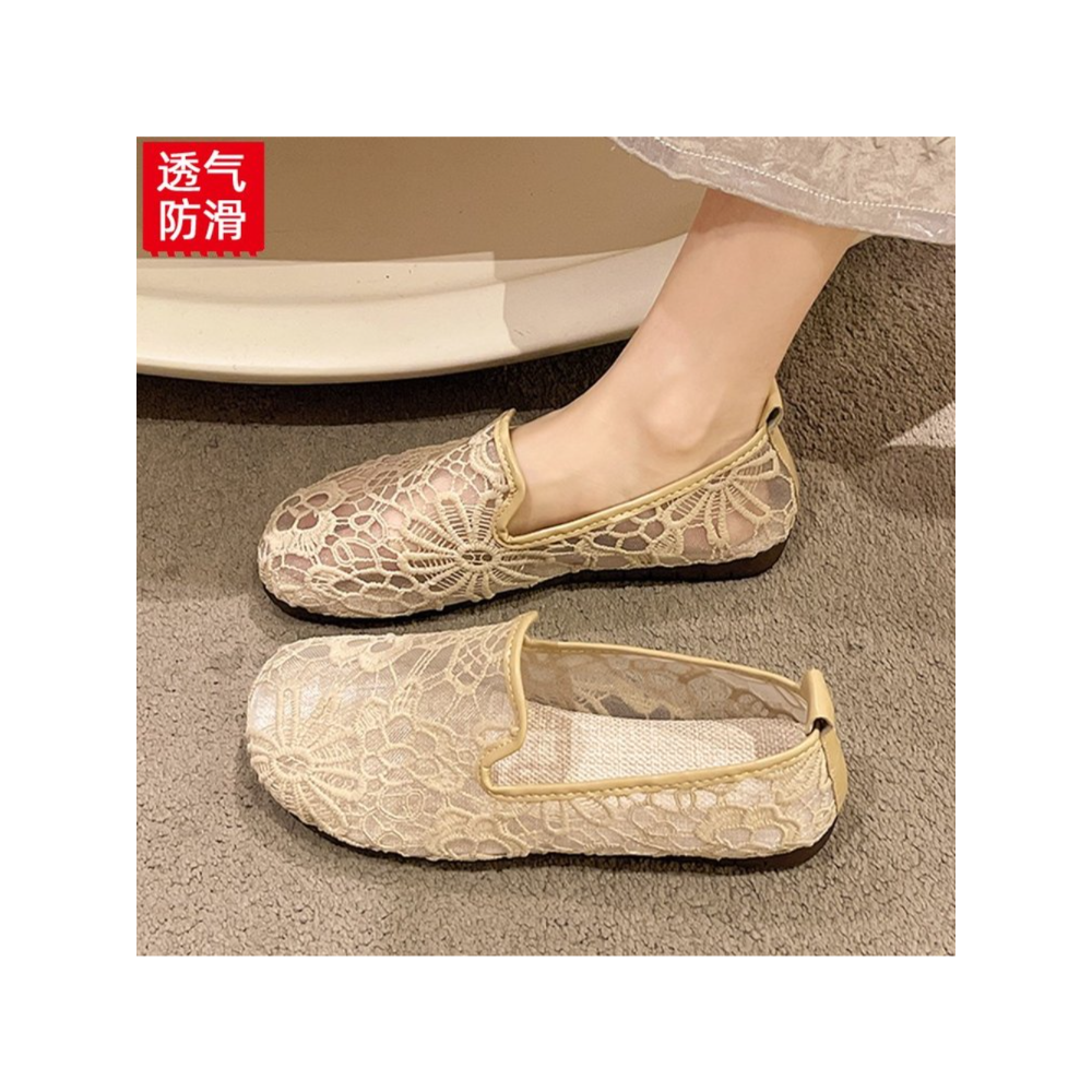 Chic Lace Mesh Hollow Out Espa - đánh giá và giá Espadrille Slip On