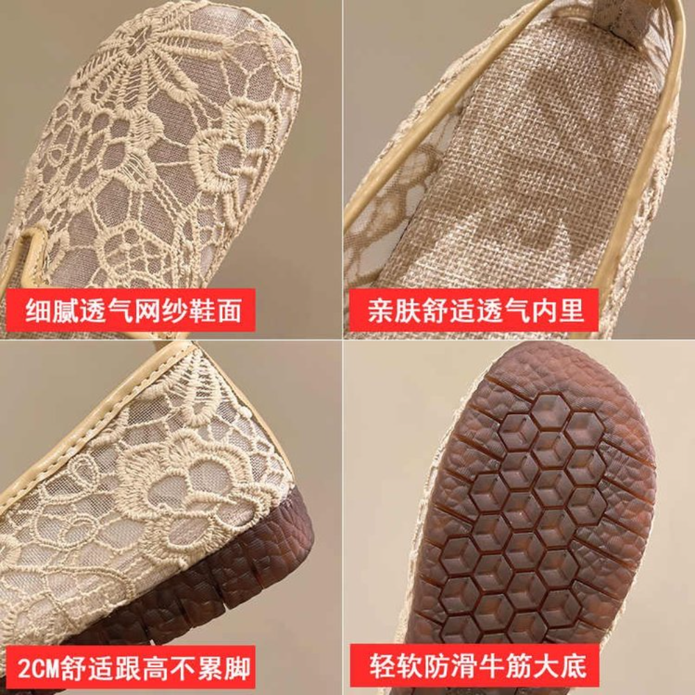 Chic Lace Mesh Hollow Out Espa - đánh giá và giá Espadrille Slip On