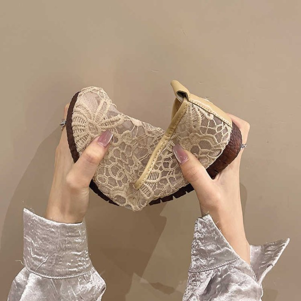 Chic Lace Mesh Hollow Out Espa - đánh giá và giá Espadrille Slip On